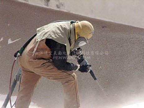 戶外噴砂操作