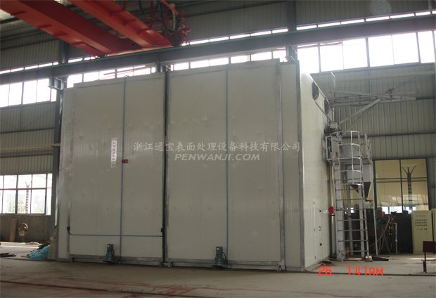 機(jī)械回收式噴砂房開門圖